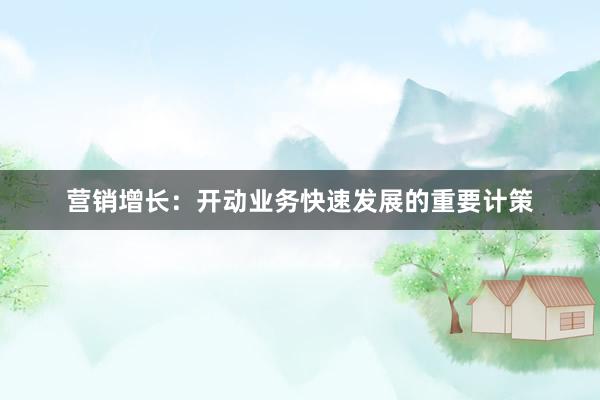 营销增长：开动业务快速发展的重要计策